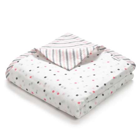 Одеяло-плед Adam Stork муслиновый Pink Dots Stripes 118x118 см