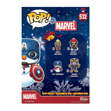 Игрушка Funko Pop Bobble Marvel holiday Cap America Fun2503