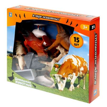 Набор игровой 1Toy В мире животных Ферма 15предметов Т23468