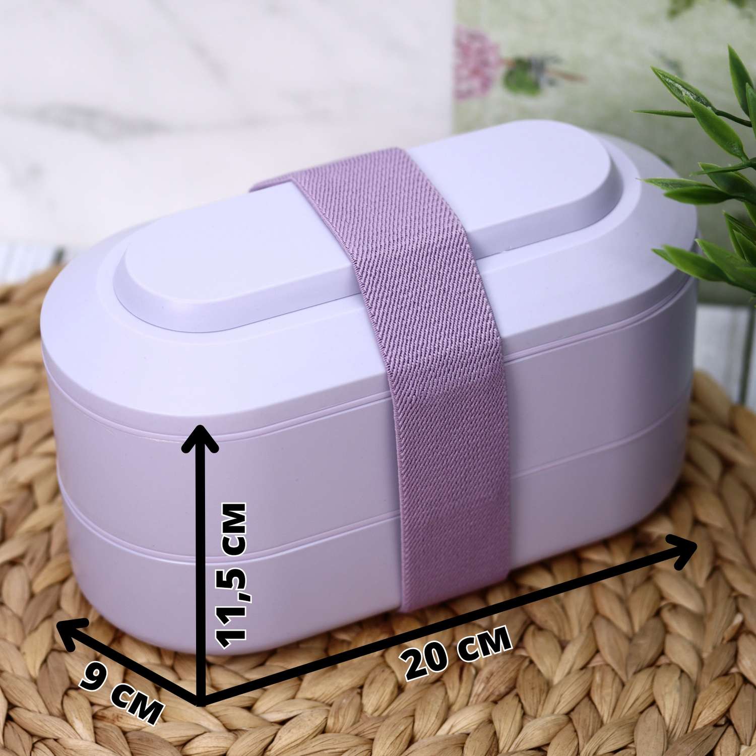 Ланч-бокс контейнер для еды iLikeGift Everyday purple с приборами - фото 10