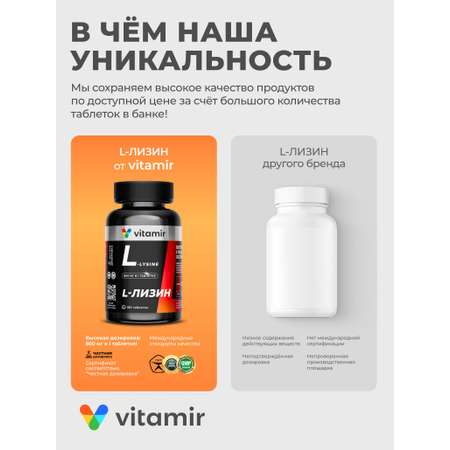 БАД моно-и-мульти-аминокислота VITAMIR Аргинин