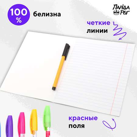 Тетради школьные в линейку ПАНДАРОГ широкую 24 л набор 10 шт картонная обложка зеленые