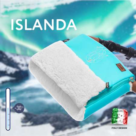 Муфта для коляски Nuovita меховая Islanda Bianco Голубой