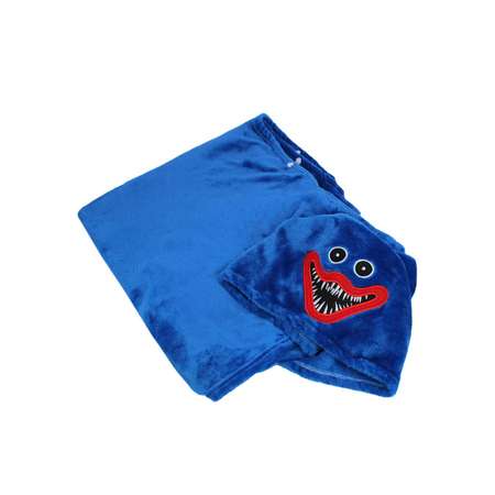 Плед детский Михи-Михи Хаги Ваги с капюшоном Хагги Вагги синий 150х70 см
