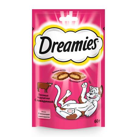 Лакомство для кошек Dreamies подушечки c говядиной 60г