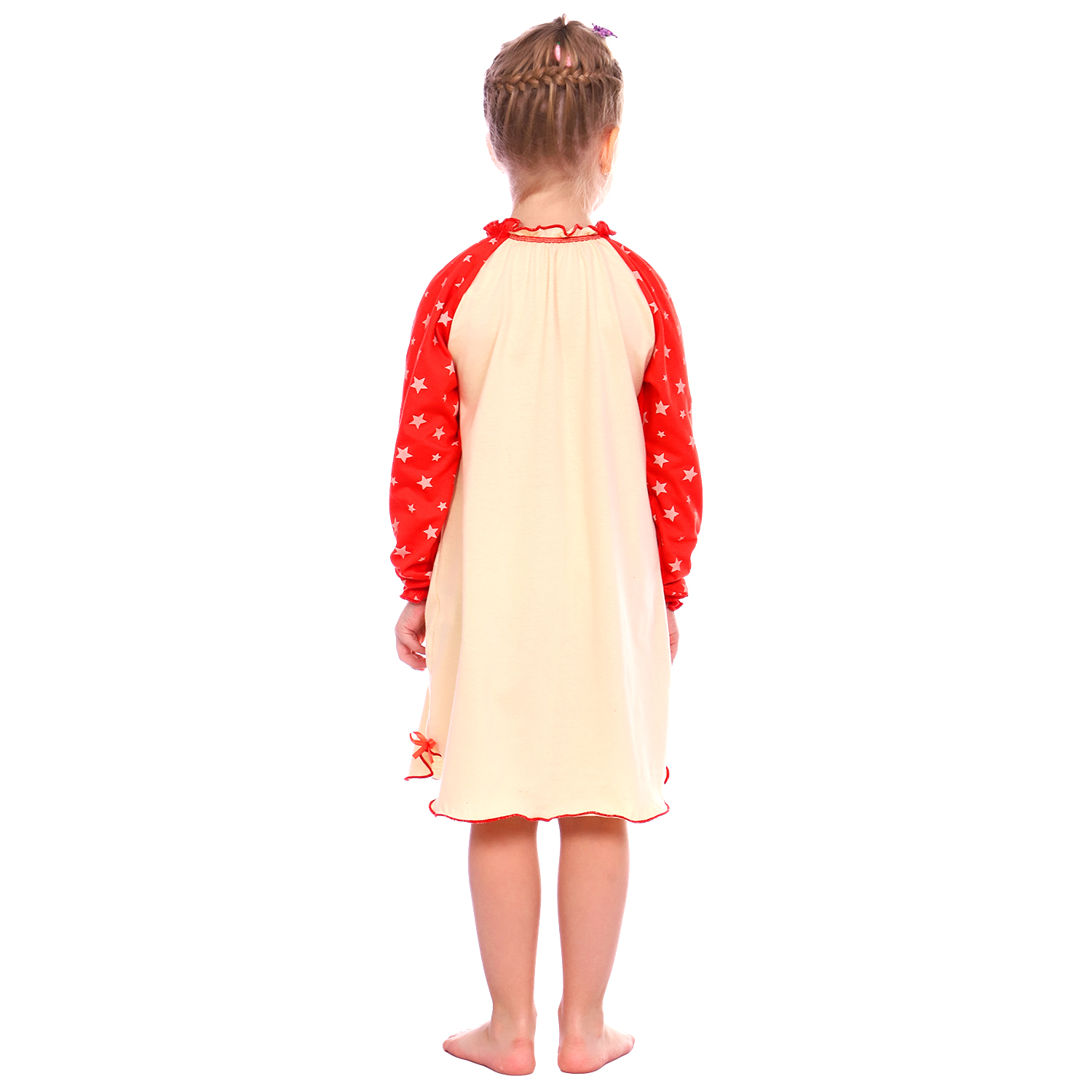 Сорочка ночная Детская Одежда S0505/молочный_красный - фото 5