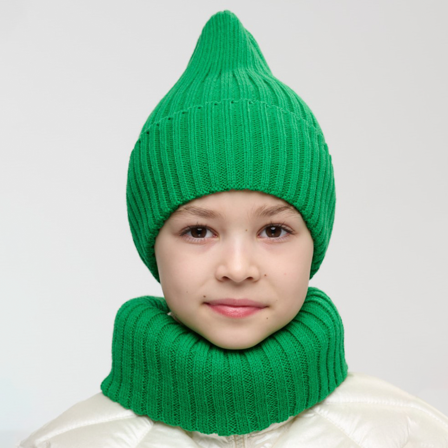 Шапка и снуд NYCkids NYC-H-45-pumpW-green - фото 4