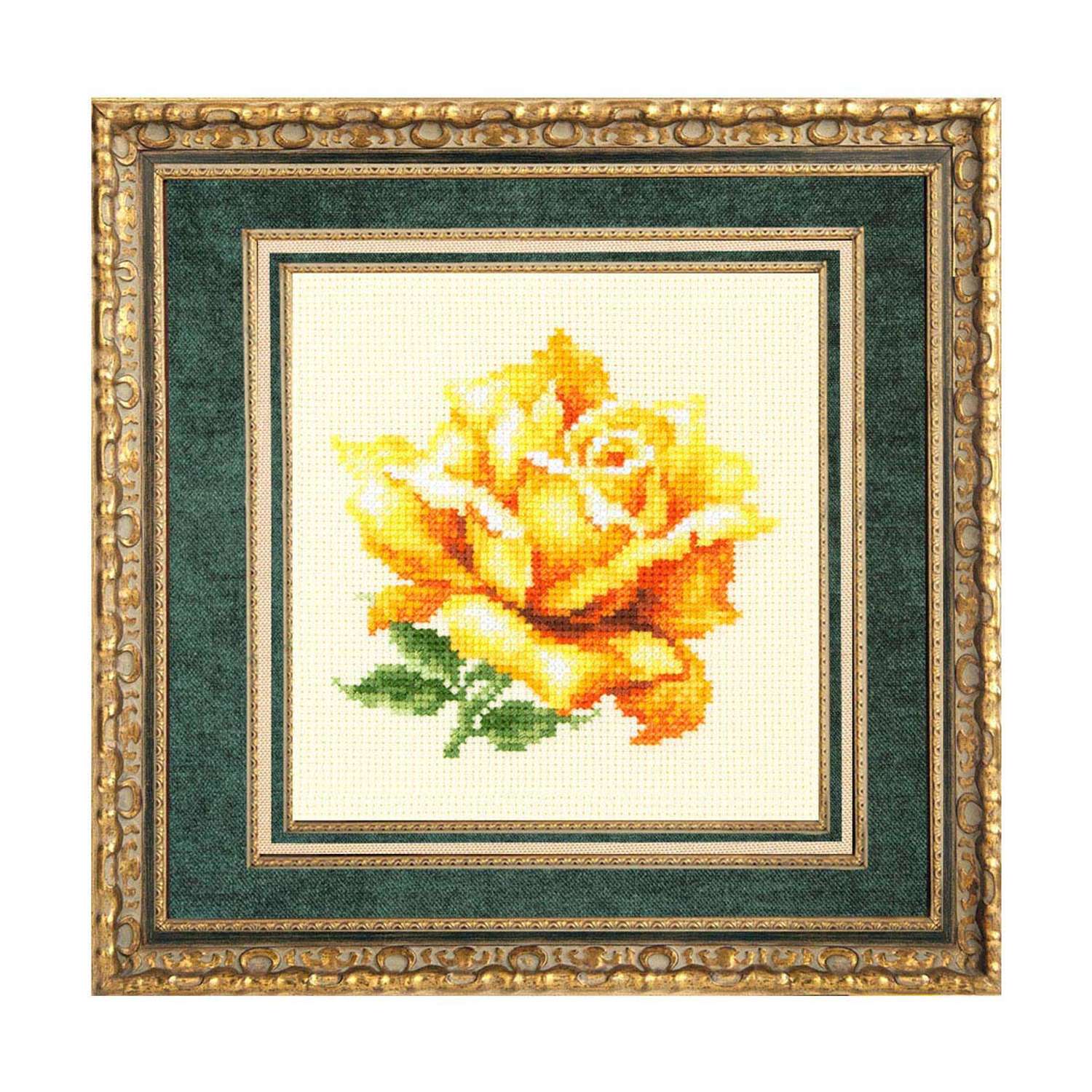 Набор для вышивания Чудесная игла крестом 150-005 Жёлтая роза 11х11см - фото 3