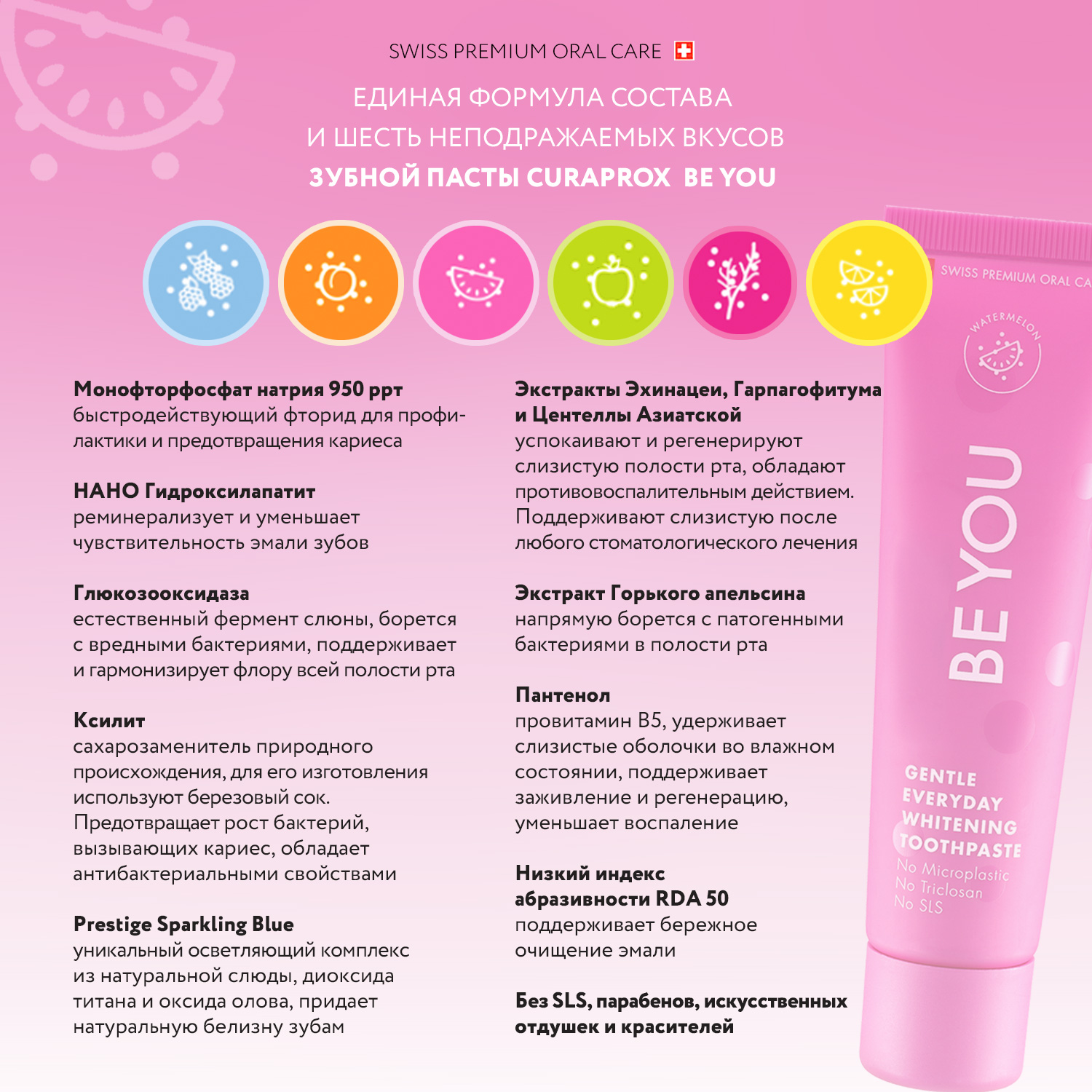 Зубная паста Curaprox Be You Любитель конфет 60 ml розовая - фото 3