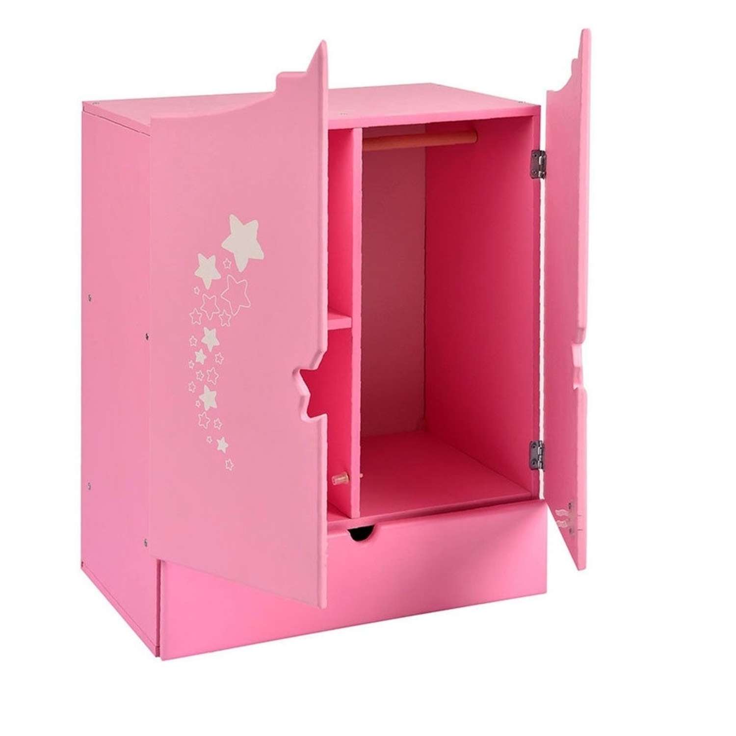 Шкаф для кукол Манюня с звездным принтом Розовый 74219 - фото 3