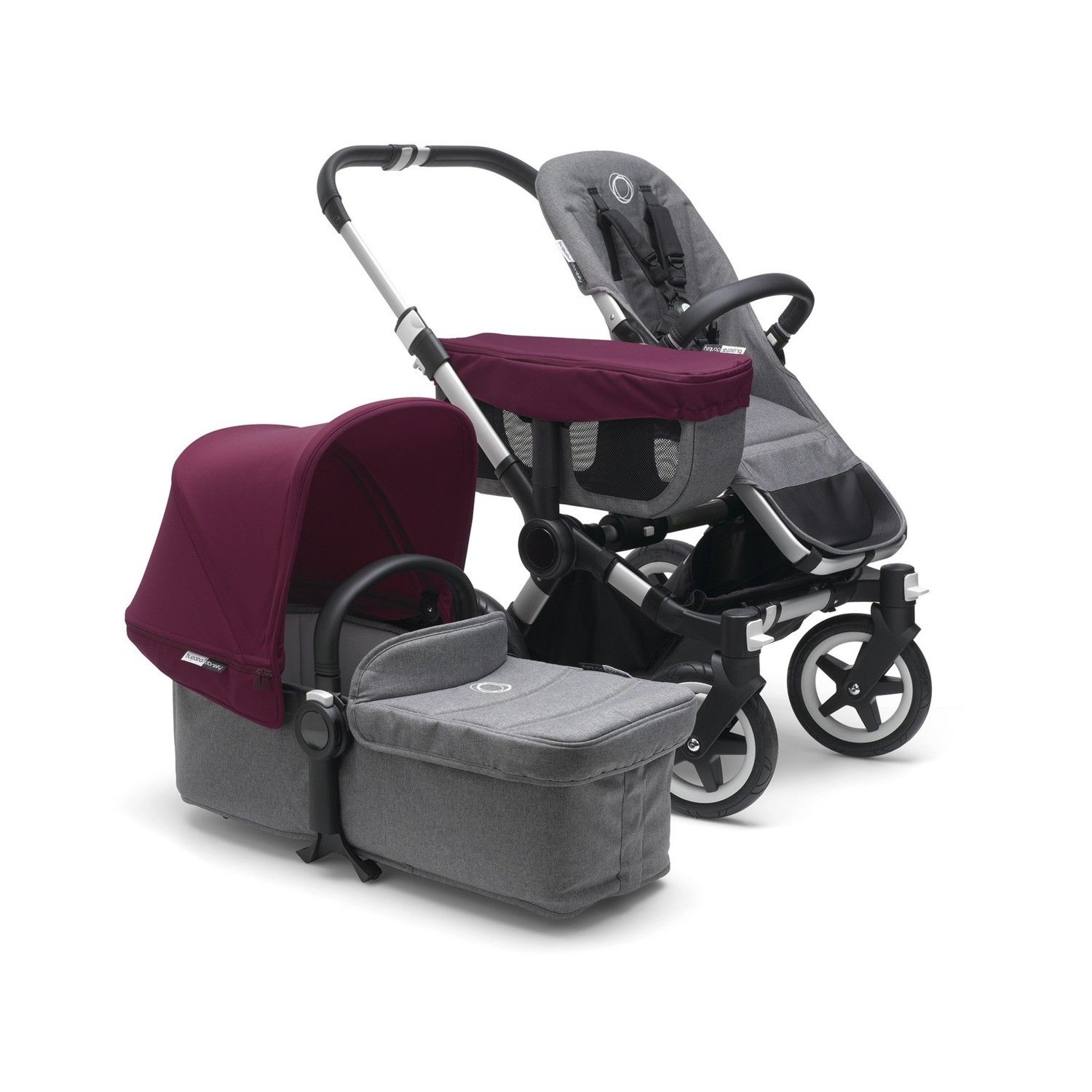 Коляска 2 в 1 Bugaboo Mono Donkey 2 Complete Grey Red - фото 1