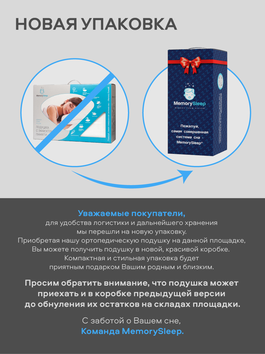 Подушка анатомическая MemorySleep S Grand