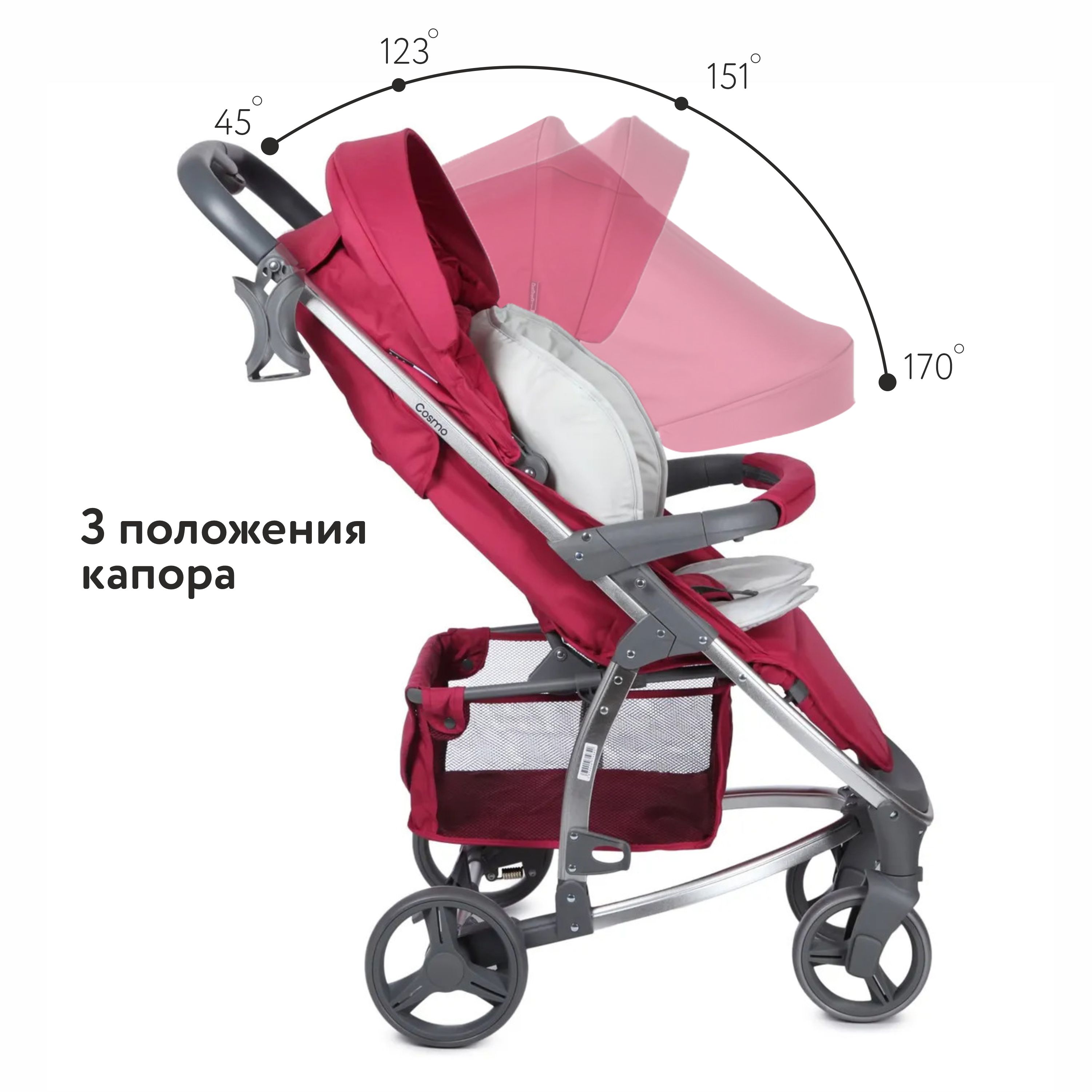 Прогулочная коляска Babyton Cosmo Red купить по цене 9269 ₽ в  интернет-магазине Детский мир