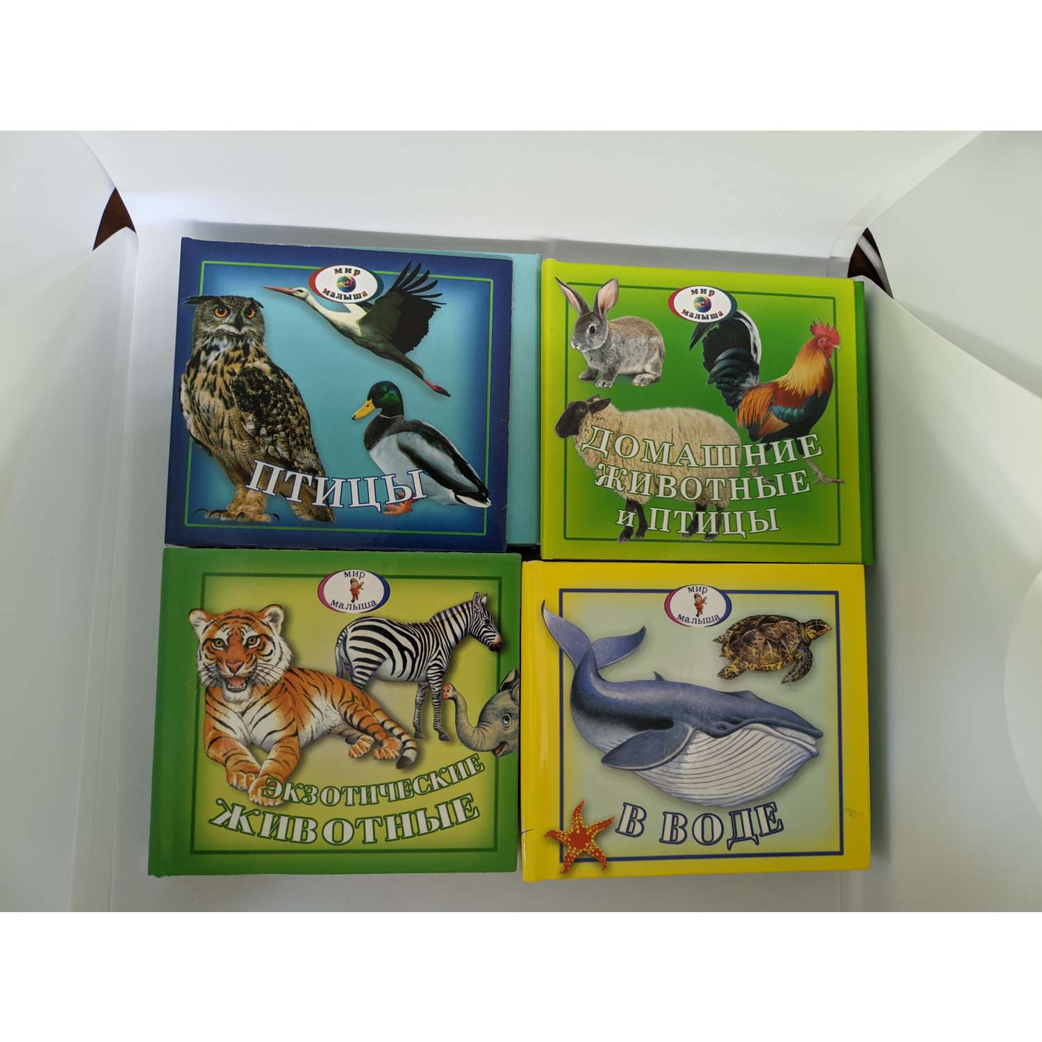 Набор Мирта-Принт Книжки-раскладушки для детей 1-3 лет. Комплект. В воде. Птицы. Животные. - фото 1