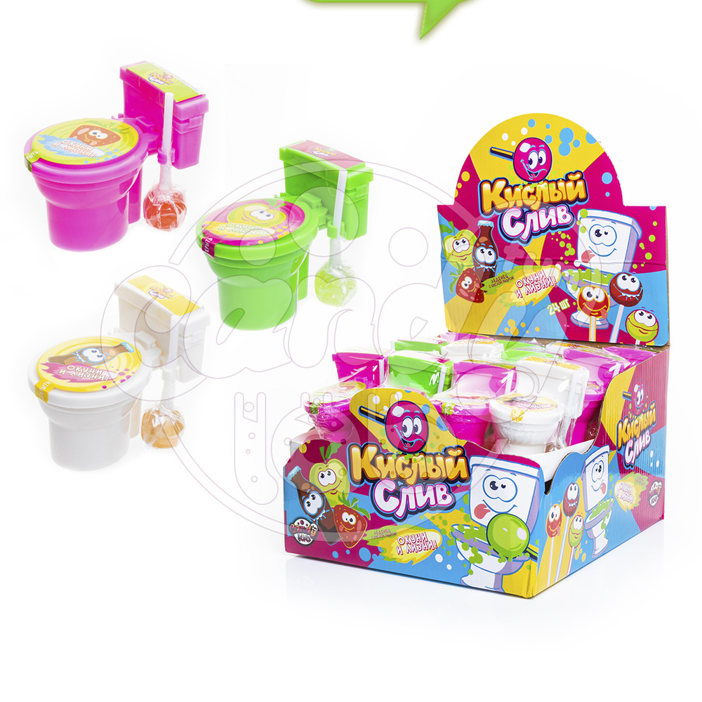 Карамель леденцовая Fun Candy Lab с кислой пудрой Кислый слив 24 шт по 8 гр - фото 2