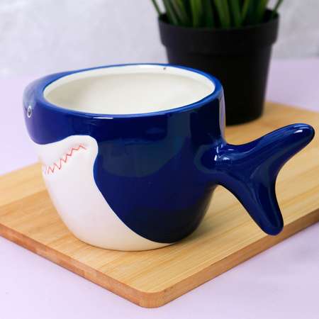 Кружка керамическая iLikeGift Whale blue