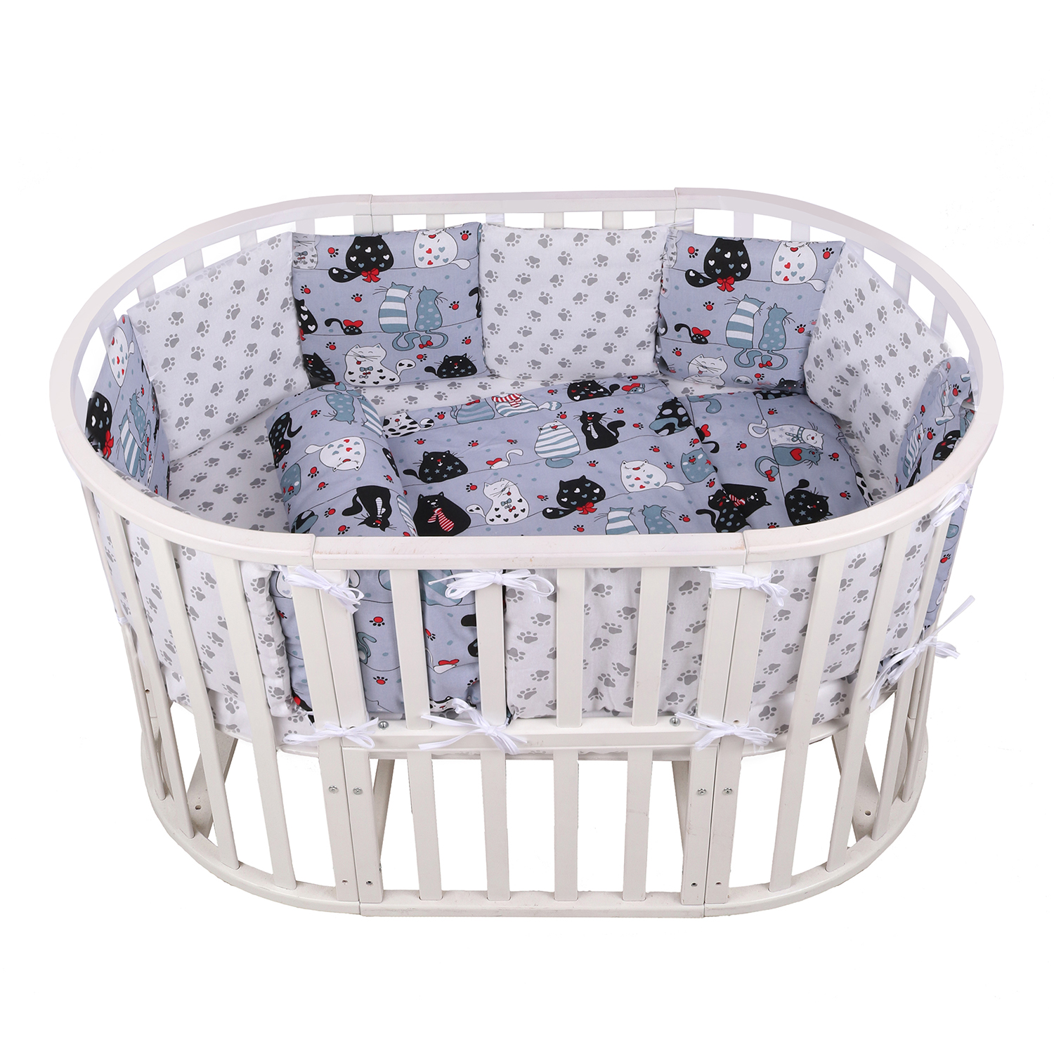 Комплект постельного белья Amarobaby Котики 4предмета Серый - фото 1