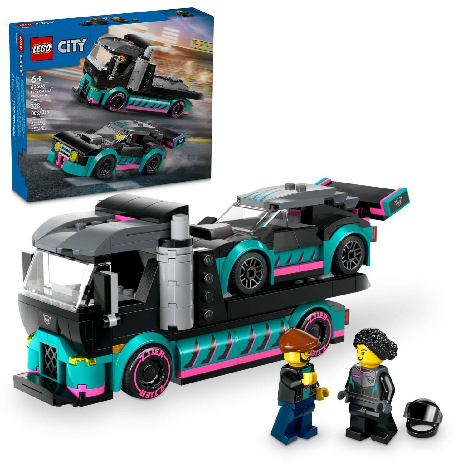 Конструктор детский LEGO City Гоночный автомобиль и автовоз 60406 - фото 1