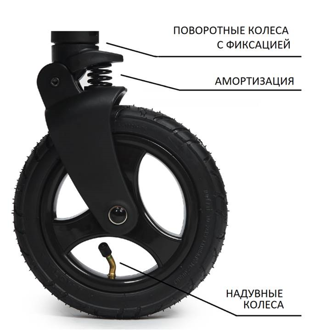 Коляска Babyton Rider Air Black - фото 23