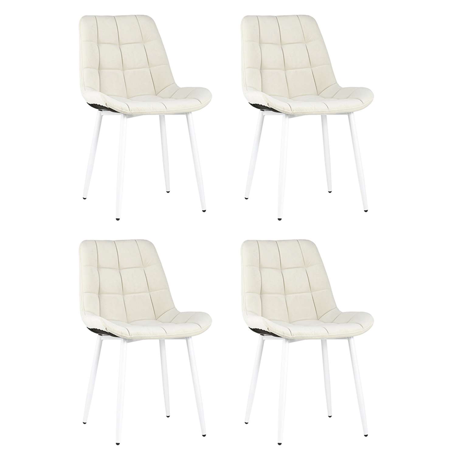 Комплект стульев Stool Group для кухни 4 шт Флекс светло-бежевый белые ножки - фото 2