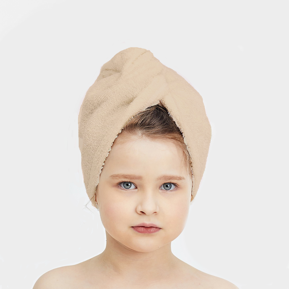 Чалма Forsalon Детская махровая для сушки волос капучино - фото 1