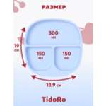 Силиконовая секционная тарелка TidoRo голубой