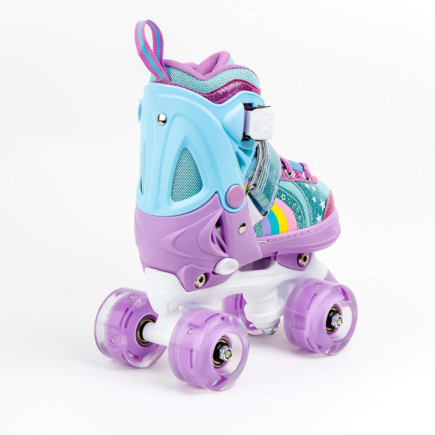 Ролики раздвижные AmaroBaby Disco со светящимися колесами фиолетовый 34-37 - фото 16