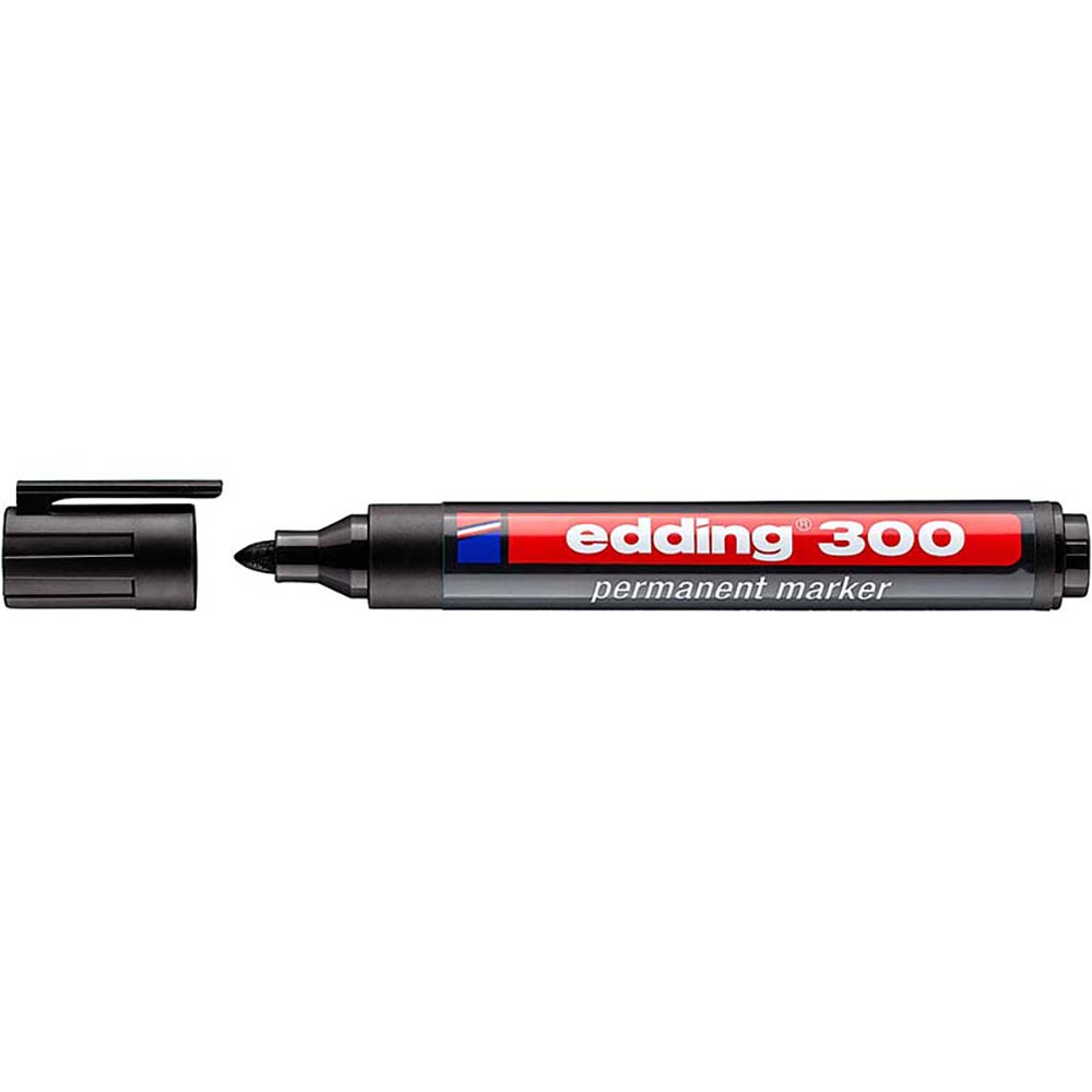 Маркер Edding перманентный E-300 толщина линии 3 мм черный - фото 1