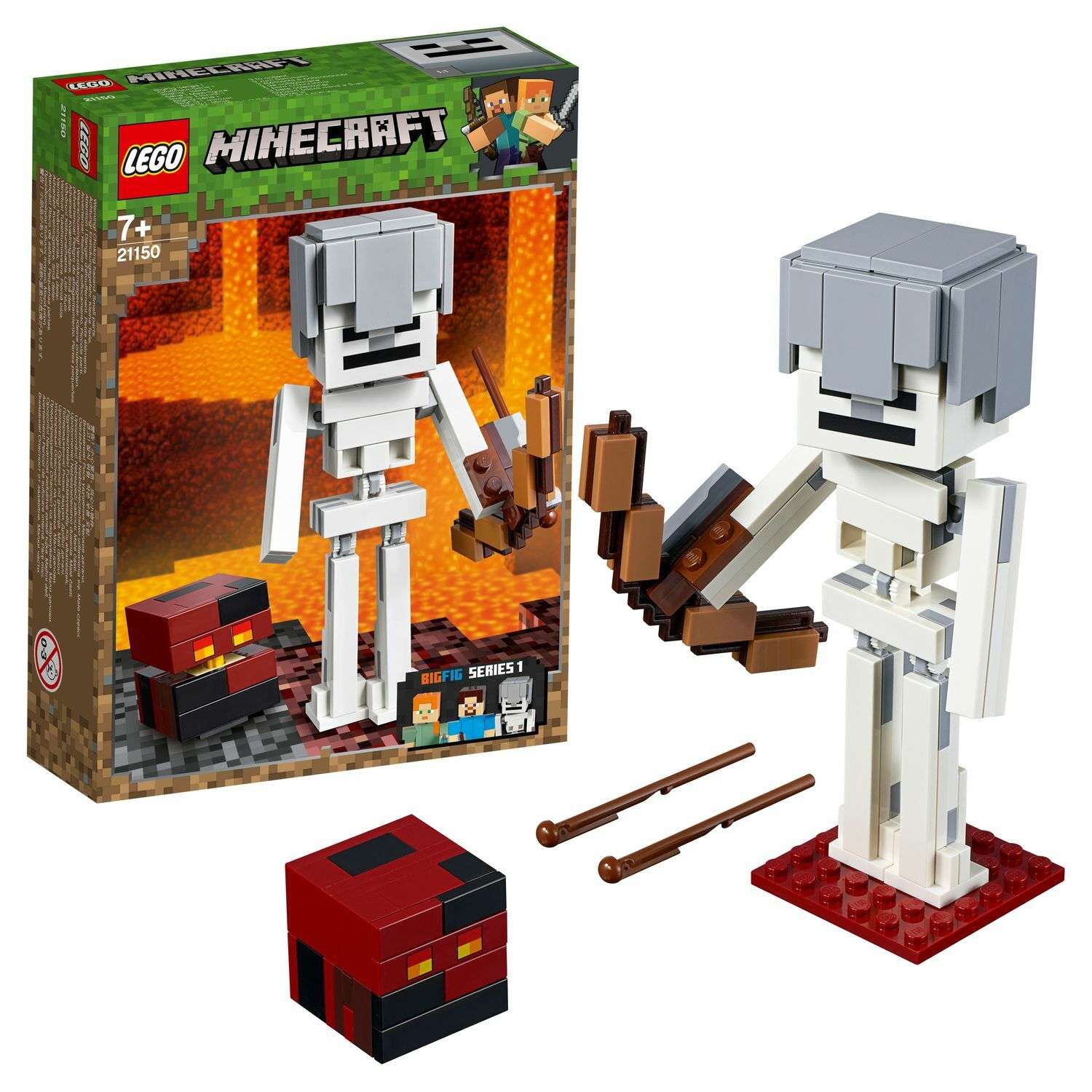 Конструктор LEGO Minecraft Большие фигурки Minecraft Скелет с кубом магмы 21150 - фото 1