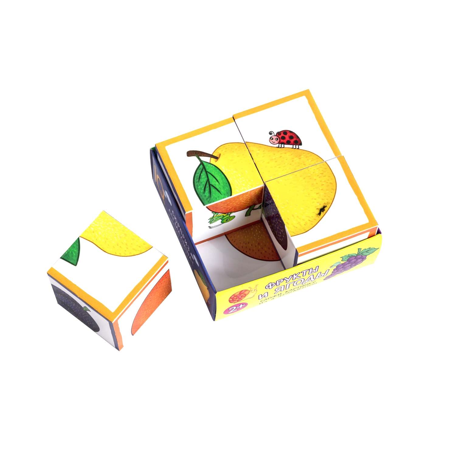 Кубики Айрис-Пресс IQ Фрукты да ягоды 4шт 29461 - фото 2