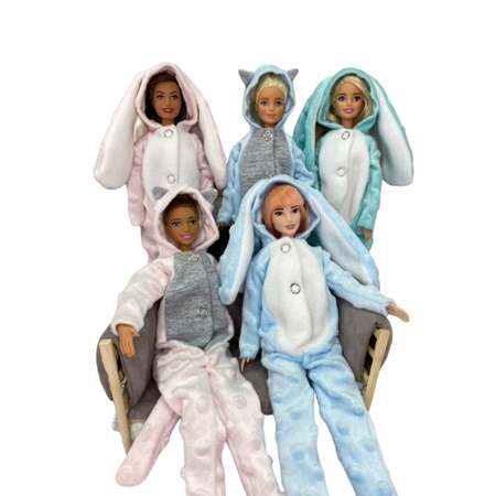 Одежда для куклы Ani Raam Кигуруми зайка розовая для куклы Барби