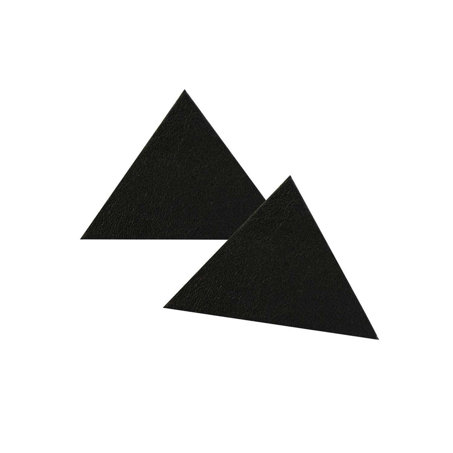 Термоаппликация Галерея нашивка заплатка Треугольник 5.9х4 см 2 шт из кожи для ремонта и украшения одежды черный - фото 2