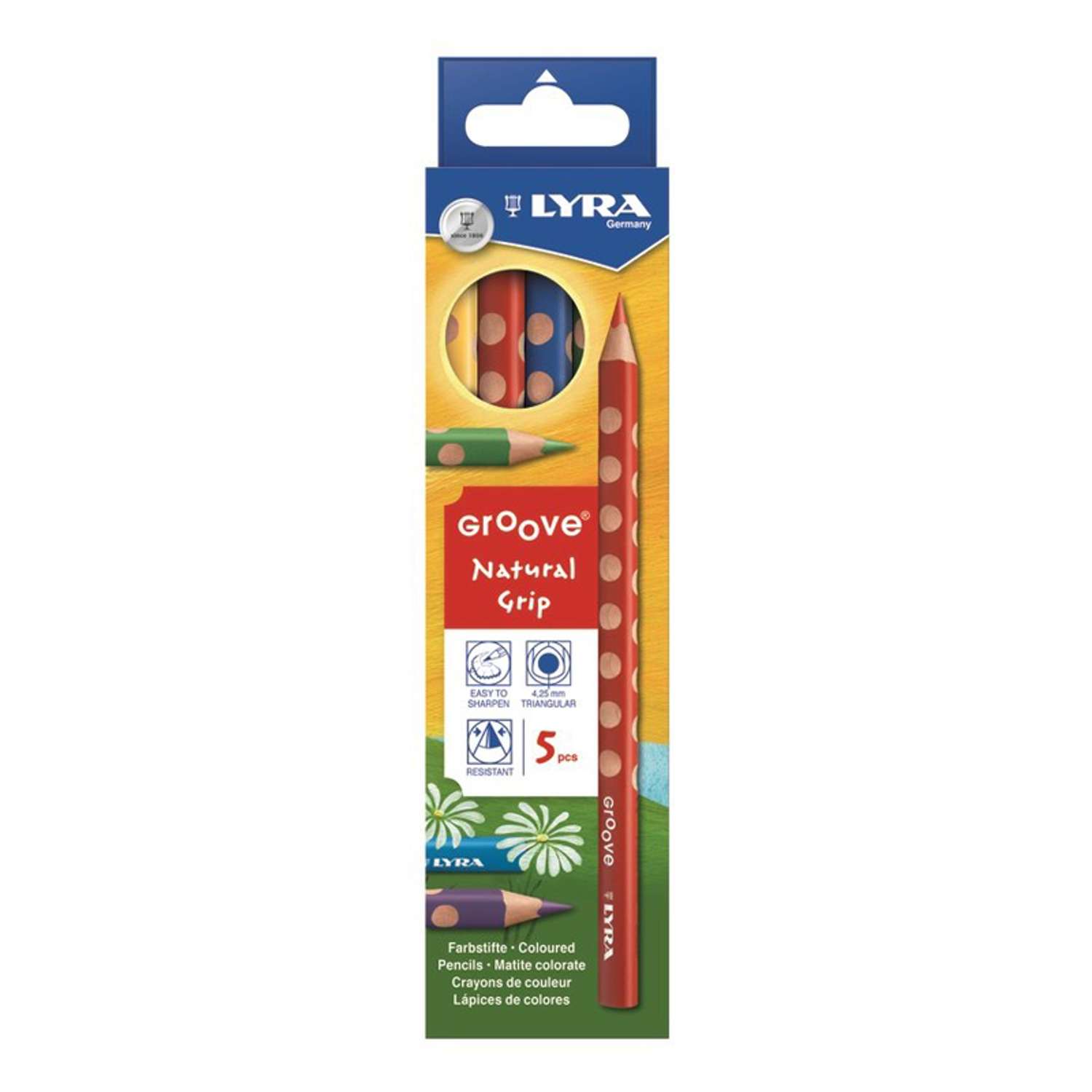Цветные карандаши Lyra GROOVE утолщенные 5цв - фото 1