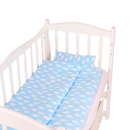 Комплект постельного белья Amarobaby Baby Boom Облака 3предмета Голубой