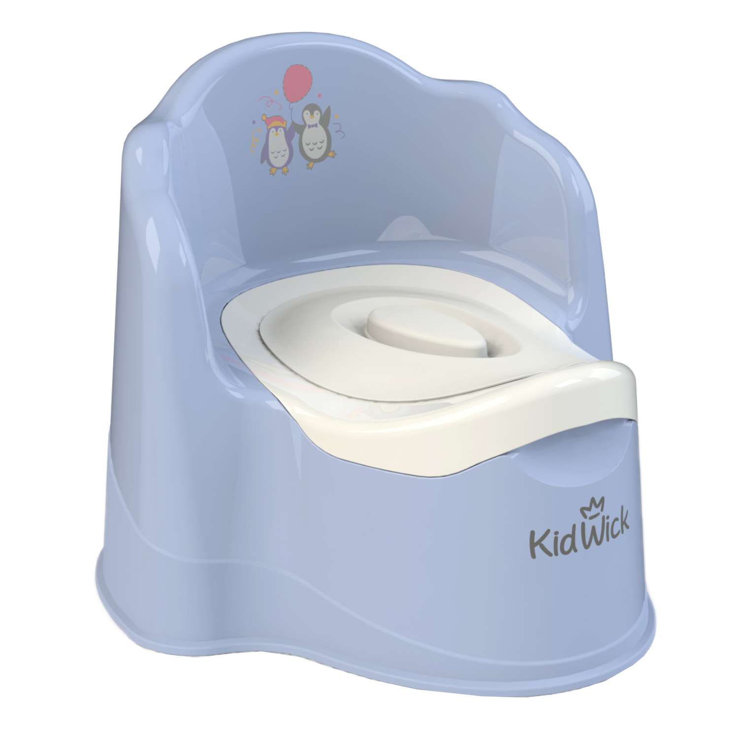 Горшок туалетный KidWick Трон с крышкой Фиолетовый-Белый - фото 1