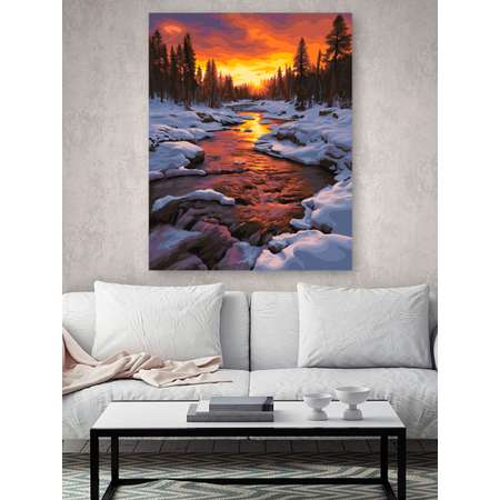 Картина по номерам Hobby Paint холст на подрамнике 40х50 см Зимний закат