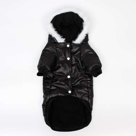 Куртка для собак Sima-Land с капюшоном и мехом размер XXL черная