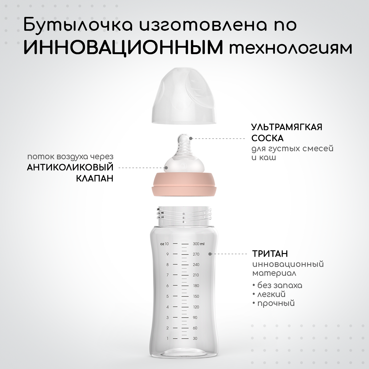 Бутылочка для кормления Miyoumi Blush - 300 ml 1шт - фото 3