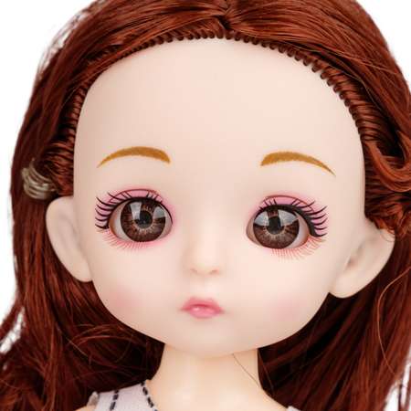 Кукла шарнирная 15 см 1TOY Alisa Kawaii mini с расчёской длинные темные волосы