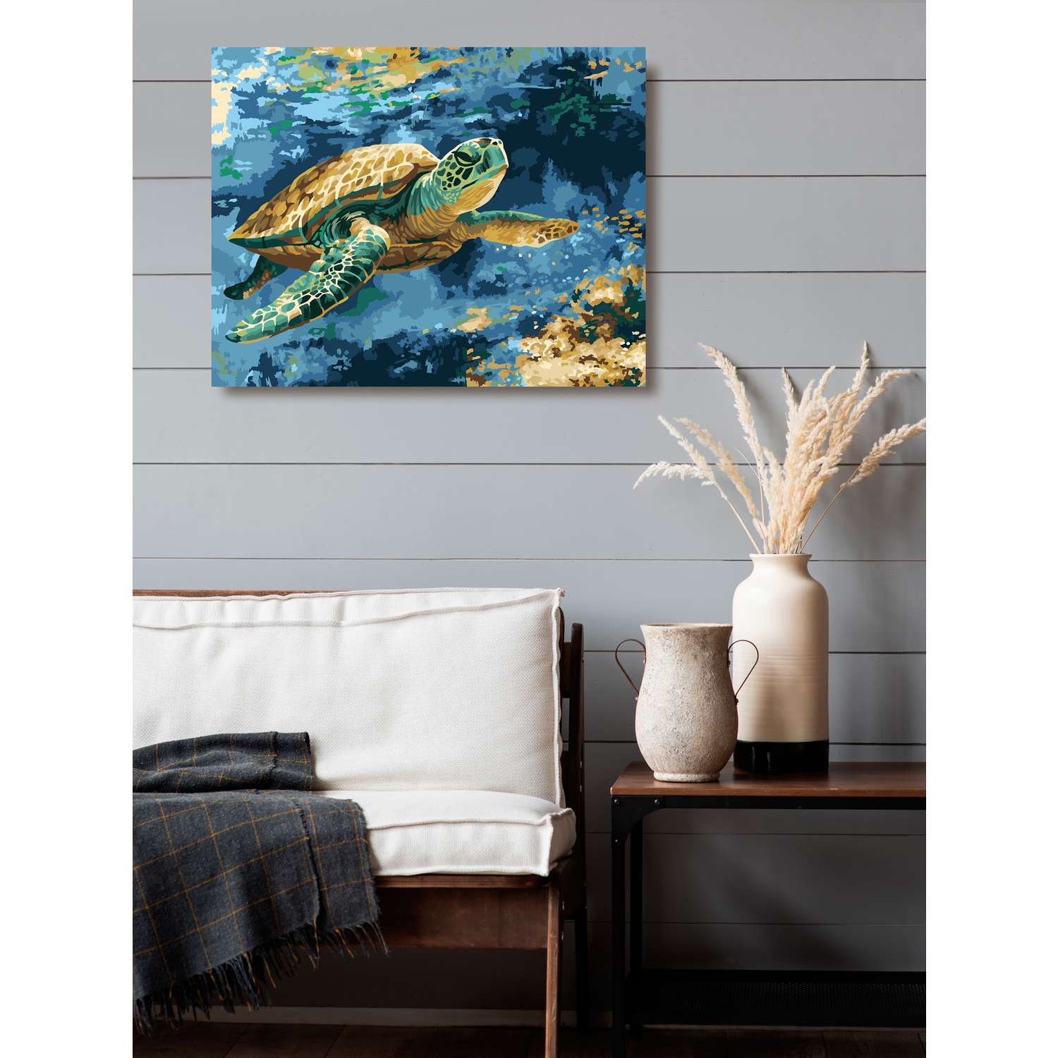 Картина по номерам Art on Canvas холст на деревянном подрамнике 40х50 см Морская черепаха - фото 3