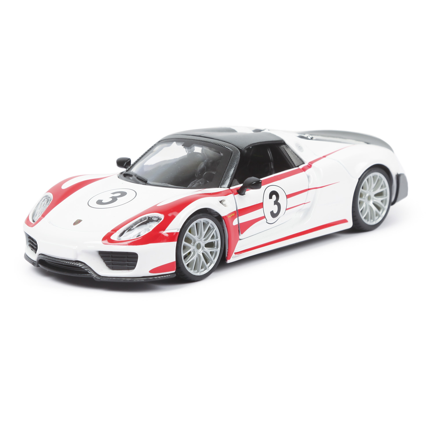 Автомобиль BBurago Porsche 1:24 без механизмов белый 18-28009 - фото 1