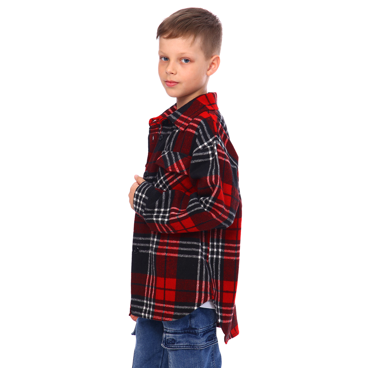 Рубашка Детская Одежда 4104Пэ/красный_черный - фото 2
