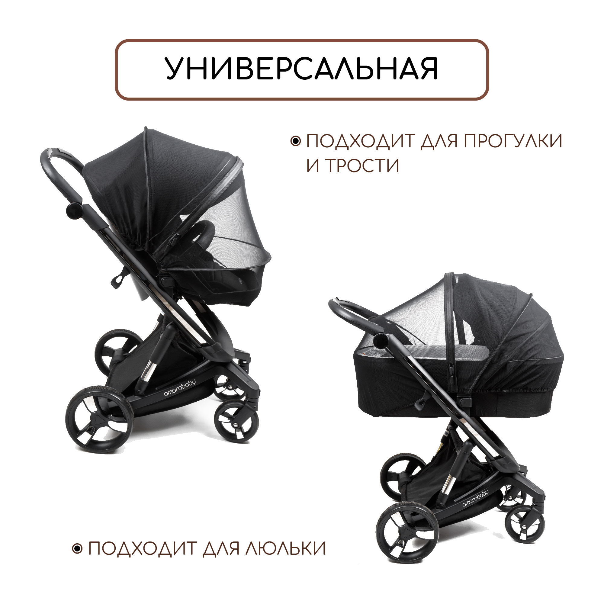 Москитная сетка для коляски AmaroBaby TUTUM SUMMER TIME AB22-19ST/09 - фото 5