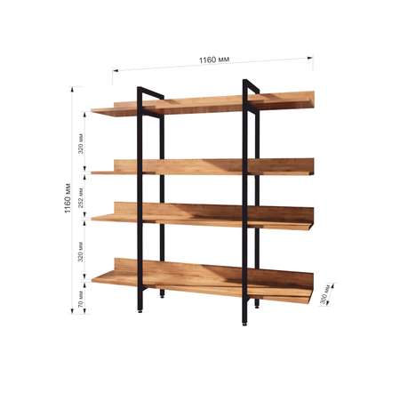 Стеллаж WoodSteel В стиле Лофт Chicago 116х116х30 см. Чёрный