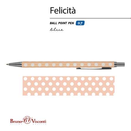 Ручка шариковая в футляре Bruno Visconti автоматическая Felicita Фантфзия в металлическом корпусе синяя