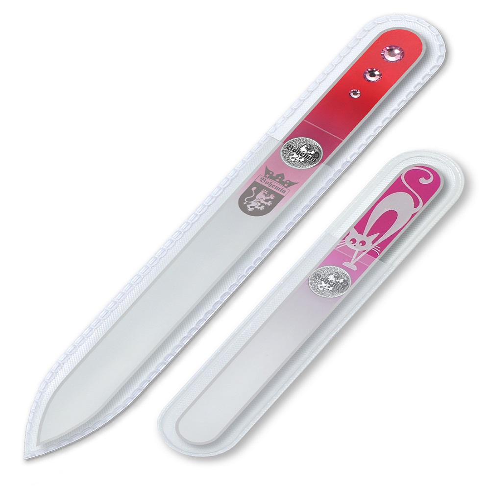 Пилка для ногтей BOHEMIA Czech Glass Nail Files набор 2 шт 135 мм и 90 мм розовый - фото 2