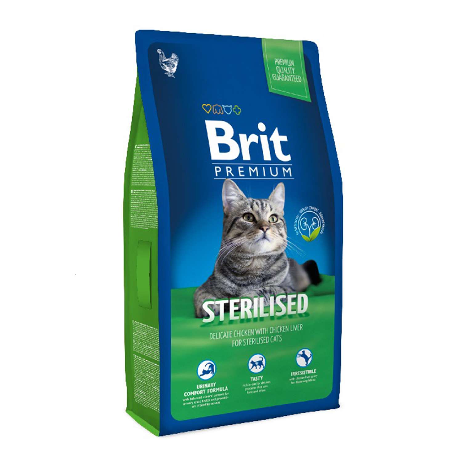 Корм для кошек Brit Premium 8кг для стерилизованных курица - фото 1