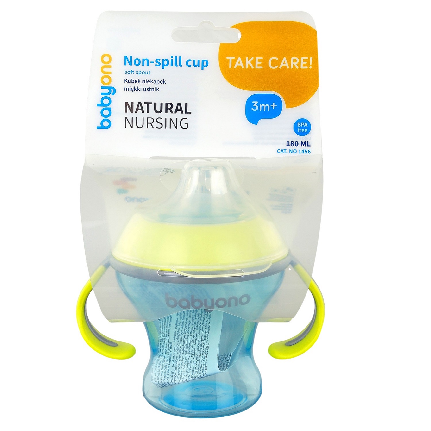 Поильник непроливайка Babyono NATURAL NURSING с мягким носиком 180 мл Голубой 1456 - фото 2