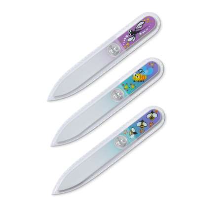 Пилки для ногтей BOHEMIA Czech Glass Nail Files набор 90мм 3шт с ручной росписью