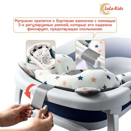 Матрас LaLa-Kids для купания новорожденных со звездами